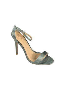 Qupid Ara-344 Women's Khaki Satin Ankle Strap Stiletto Heels